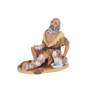 19022-Figuras-de-Belén-Gelen-mendigo-sentado-con-perro-19cm